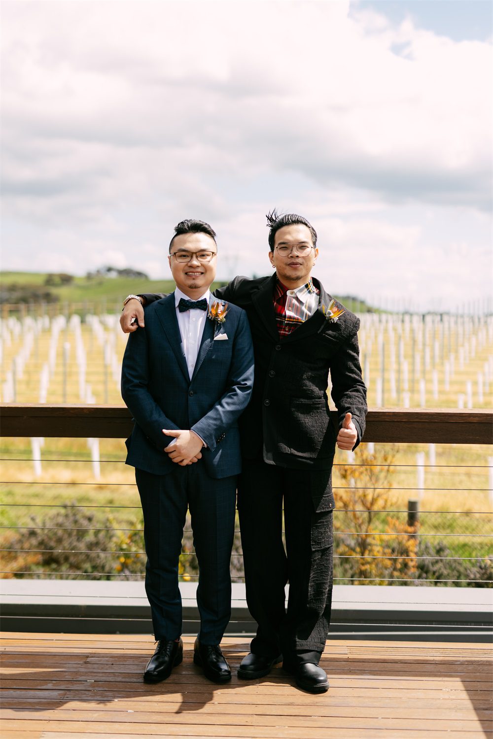 Melbourne wedding photography – men’s suits in a retro style combination